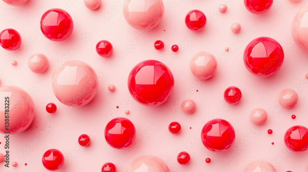 Abstract Spherical Composition with Harmonious Red and Pink Tones for Backgrounds Abstract Spherical Composition with Harmonious Red and Pink Tones for Backgrounds