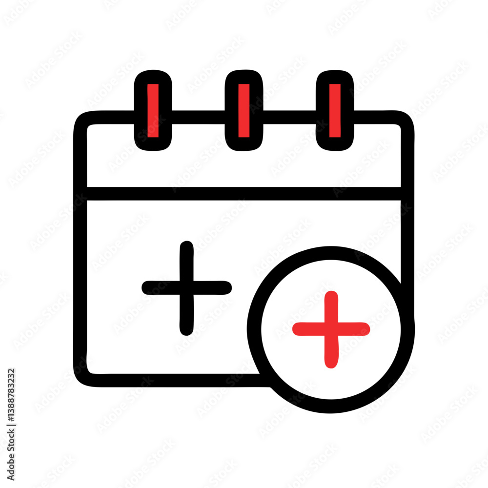 Calendar with Add Symbol Icon Design Calendar with Add Symbol Icon Design