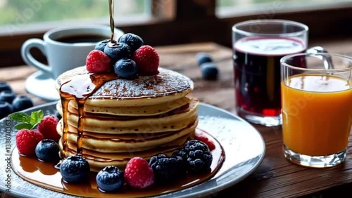 pancakes with berries