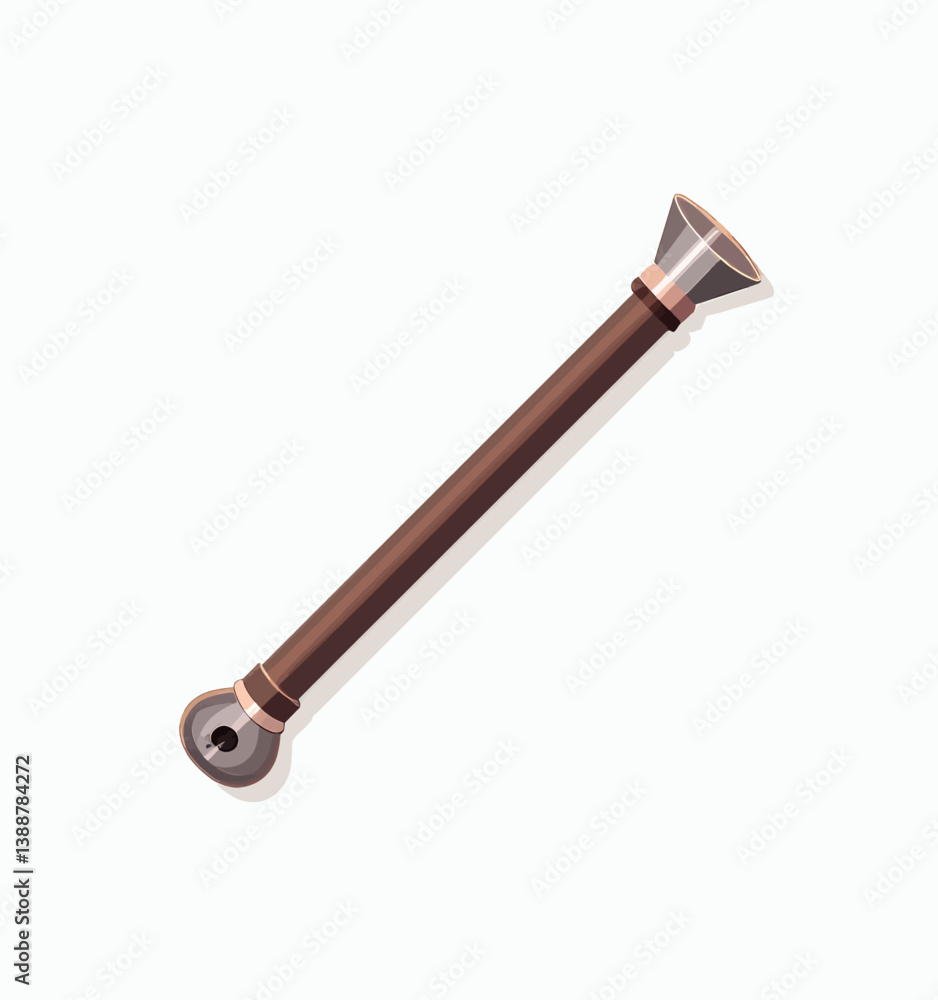 Antique brown and silver enema syringe on white Antique brown and silver enema syringe on white