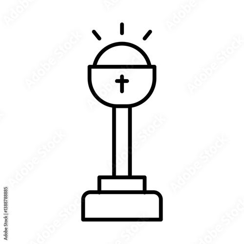 holy chalice line icon