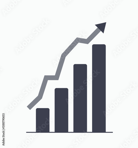 Rising Bar Graph with Upward Trend Line