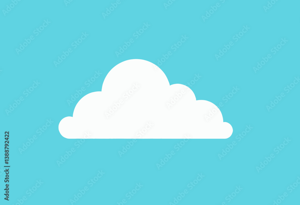 White fluffy cloud with shadow on light blue background White fluffy cloud with shadow on light blue background