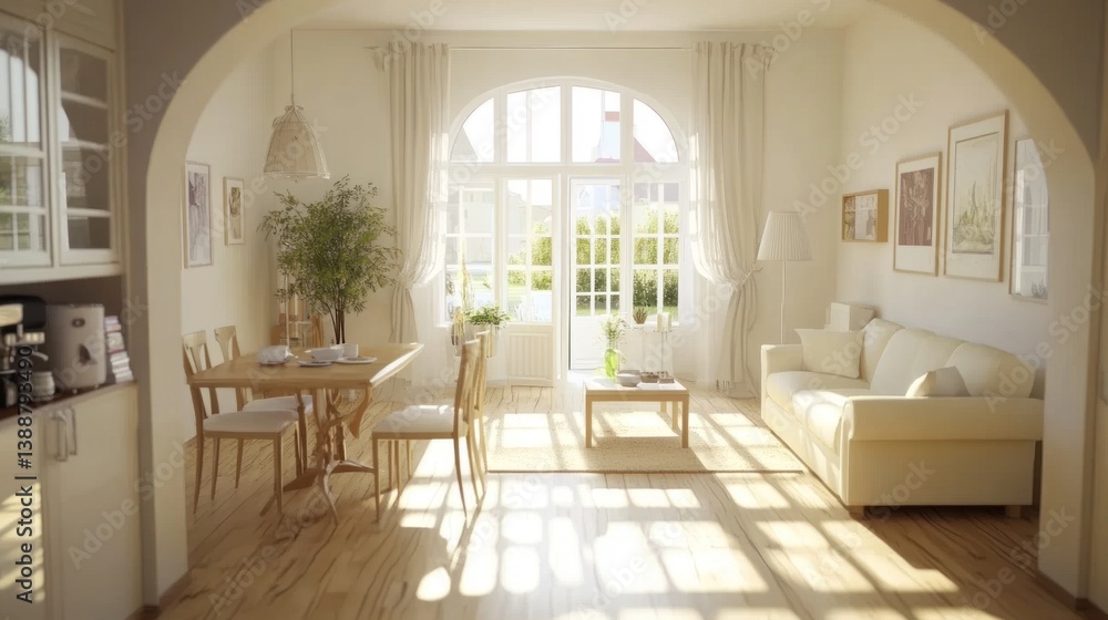 Fototapeta premium A bright and airy living room space with natural daylighting