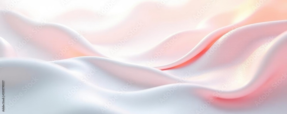 Fototapeta premium Fluid white backdrop, soft gradients, organic shapes, calm, clean