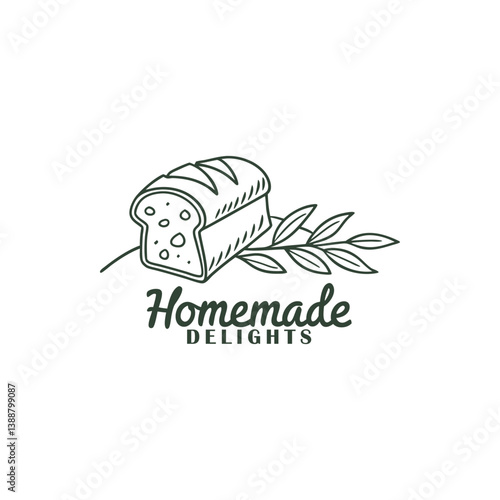 Homemade bread logo design vector illustration