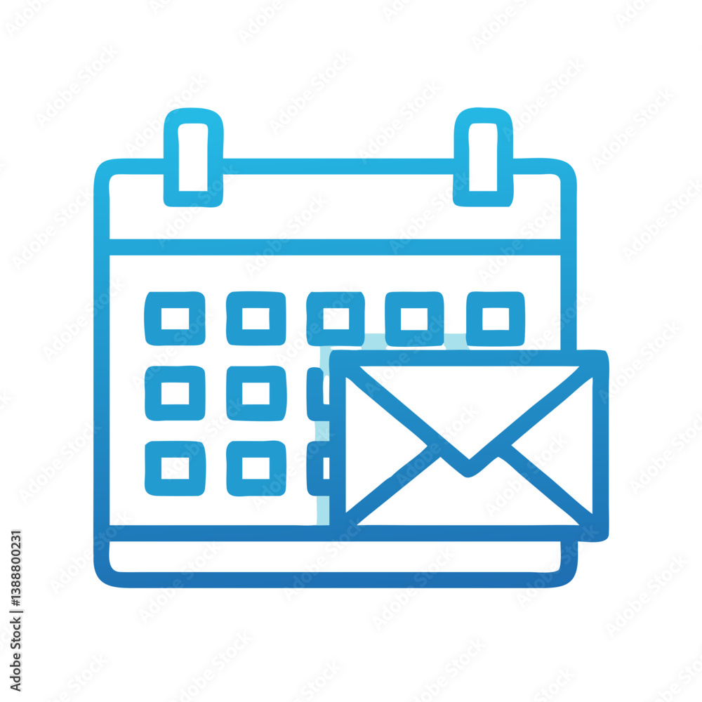 Calendar with Envelope Mail Icon Design Calendar with Envelope Mail Icon Design