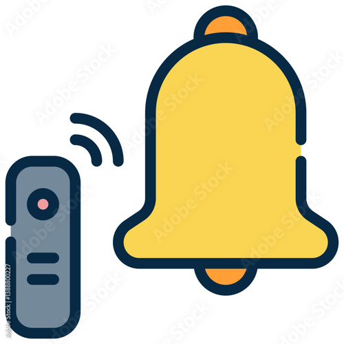 bell loud warning sound remote control filled outline icon