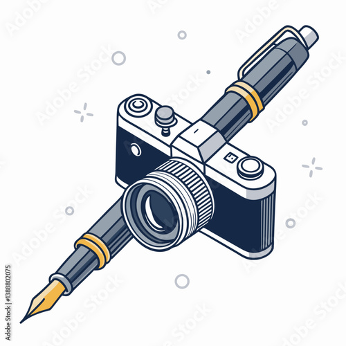 Foto Create a bold vector illustration of a cleverly disguised spy camera, emphasizing its hidden nature within a mundane object