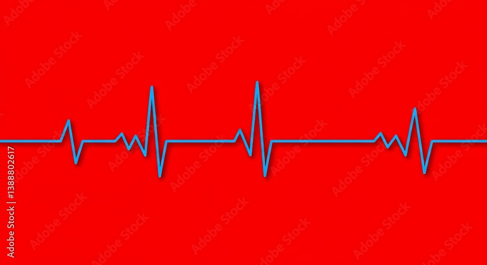 Heartbeat on Red: A Vital Sign Graphic AI Generated Heartbeat on Red: A Vital Sign Graphic AI Generated