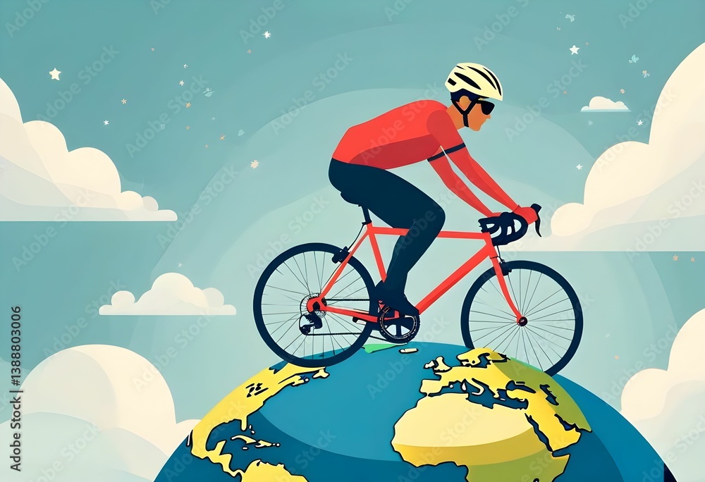 world bycycle day and cyclist riding a bike