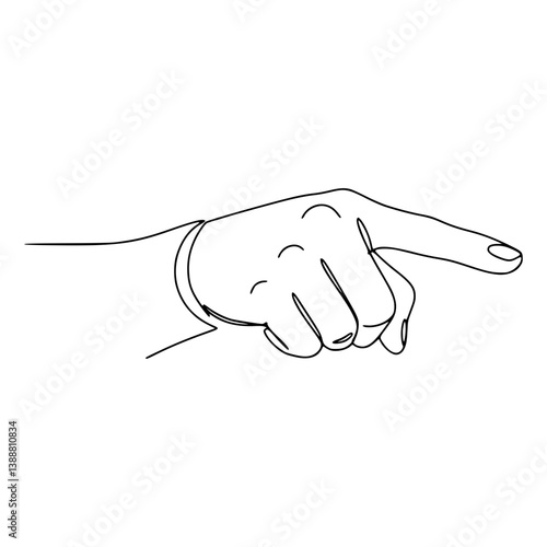 Pointing Forward Hand Gesture | Simple Stroke Line Art