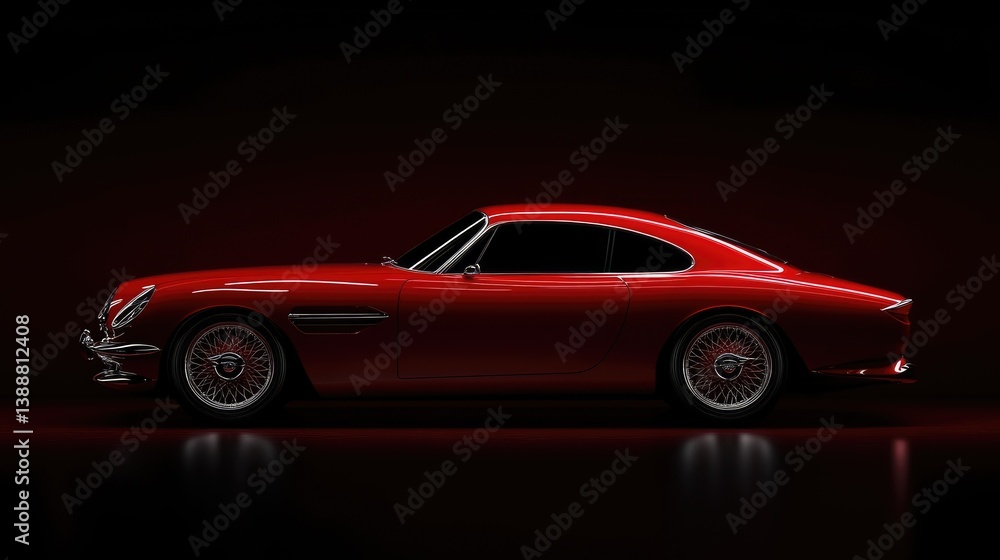 Classic red sports car profile Classic red sports car profile