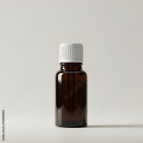 Small Brown Glass Bottle White Cap