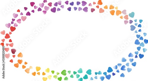 Wallpaper Mural Rainbow Heartburst: Watercolor Love Frame AI Generated Torontodigital.ca