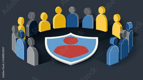 Community engagement event on cybersecurity awareness virtual space infographic informative collaborative approach