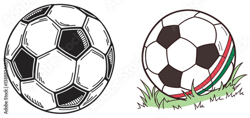set of soccer balls_Football ball vector icon set. Soccer balls icons.

