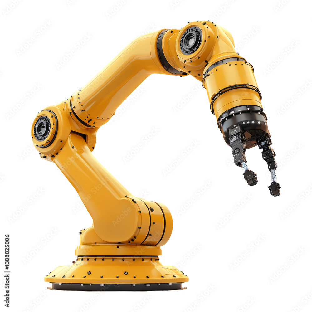 Robotic Arm on Transparent Background for Industrial Applications Robotic Arm on Transparent Background for Industrial Applications