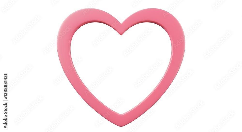 Blush Pink Heart Frame: Simple Love Graphic AI Generated