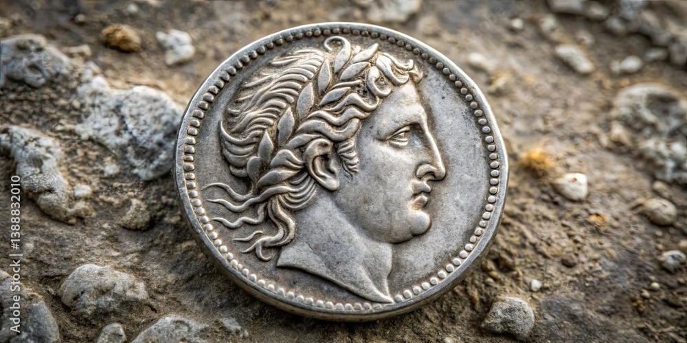 Historical Roman denarius coin from 15 BC found in Lugdunum, Roman, Denarius, Coin, Currency, Augustus, Emperor Historical Roman denarius coin from 15 BC found in Lugdunum, Roman, Denarius, Coin, Currency, Augustus, Emperor