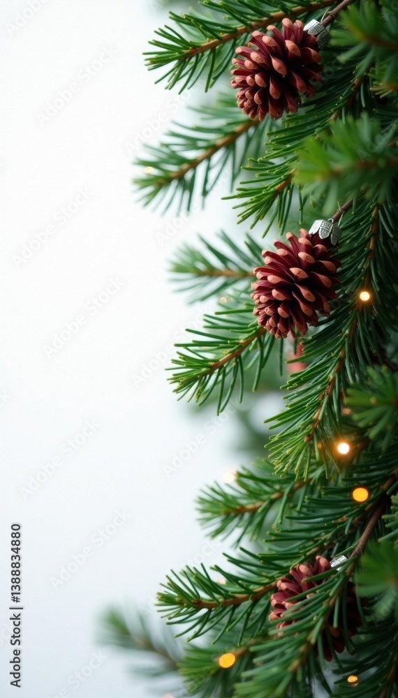 Rich texture of fir & pine cone garland, Christmas spirit , winter, cone, green Rich texture of fir & pine cone garland, Christmas spirit , winter, cone, green