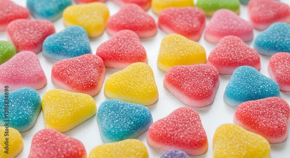 Sugary Heart Candy: Vibrant Gummies Close-Up AI Generated Sugary Heart Candy: Vibrant Gummies Close-Up AI Generated