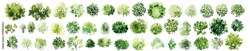 Watercolor Green Tree Crowns Collection, Isolated on Transparent Background, Clipart, Nature, Design, tree, watercolor, foliage Watercolor Green Tree Crowns Collection, Isolated on Transparent Background, Clipart, Nature, Design, tree, watercolor, foliage