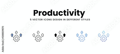 Productivity  vector icons set stock illustration