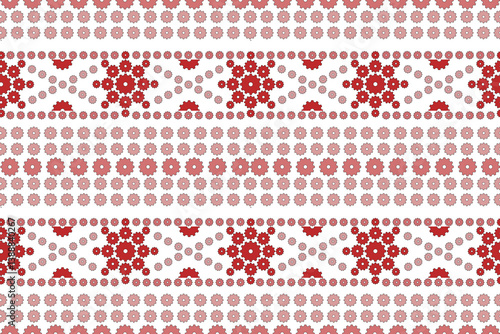 Abstract red gear seamless pattern