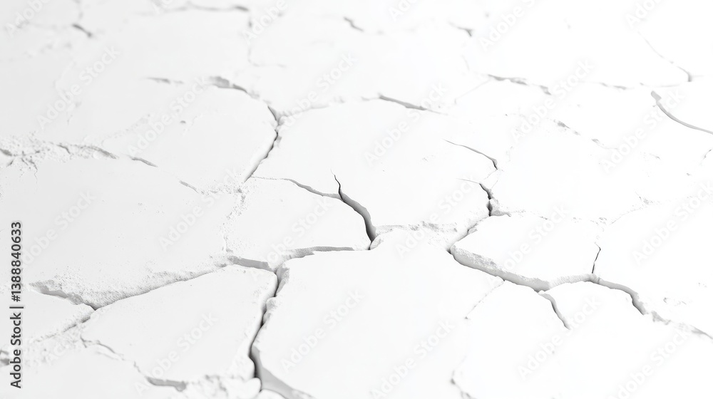 A high-resolution image depicts a cracked, white surface. The cracks are irregularly shaped and create a textured pattern. The image is minimalist, with a monochromatic color scheme. It has a bright A high-resolution image depicts a cracked, white surface. The cracks are irregularly shaped and create a textured pattern. The image is minimalist, with a monochromatic color scheme. It has a bright