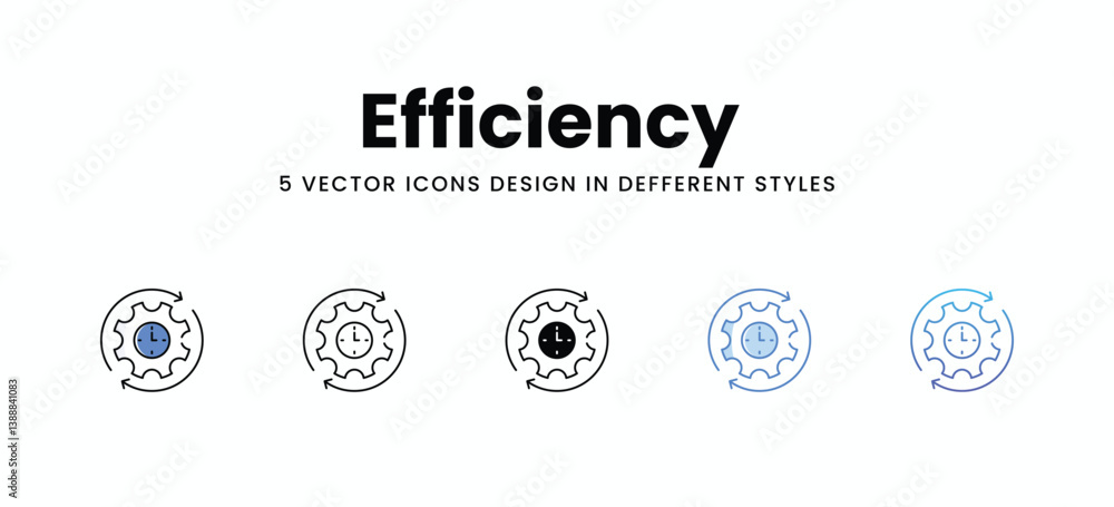 Efficiency vector icons set stock illustration Efficiency vector icons set stock illustration
