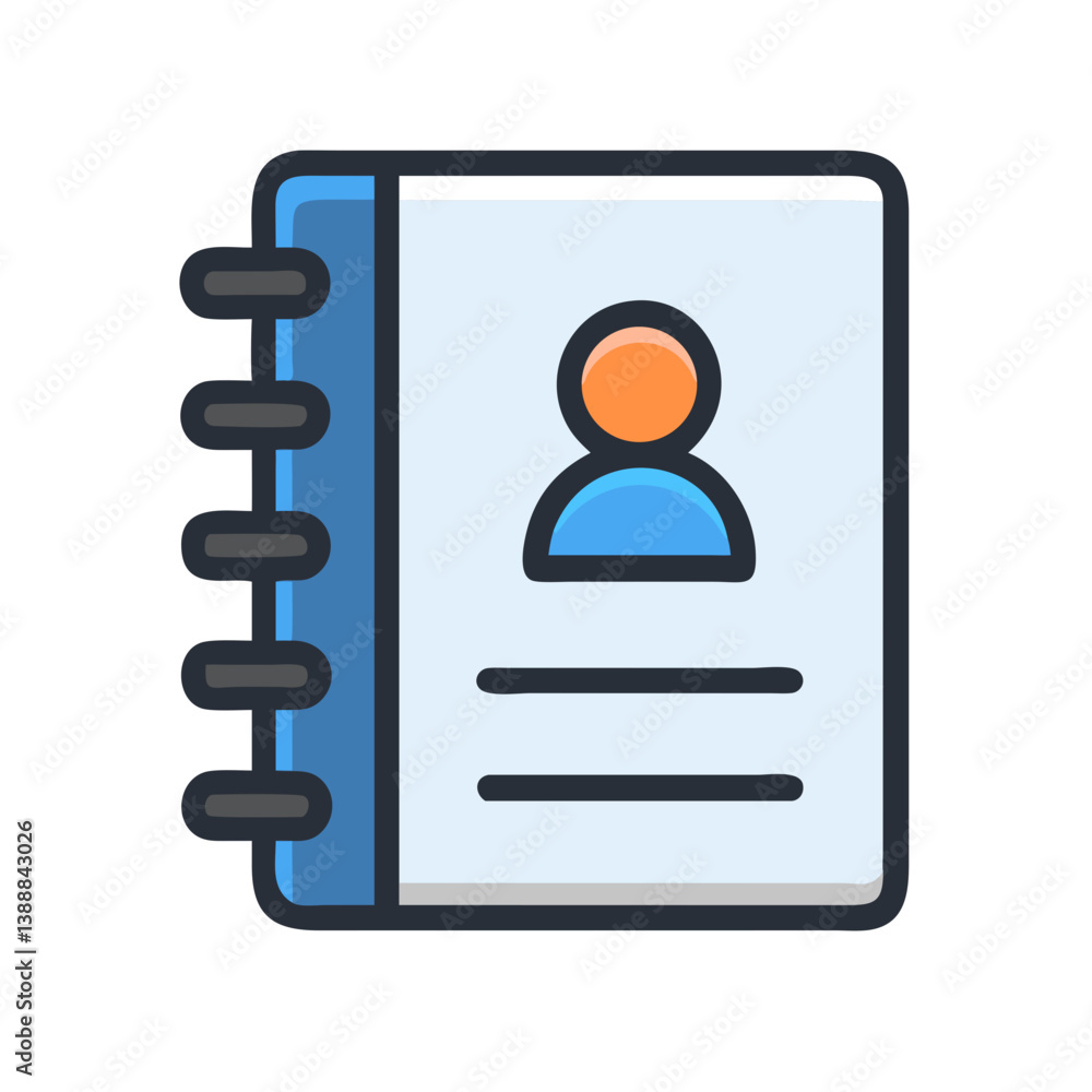 Contact Notebook with Profile Image Icon Design Contact Notebook with Profile Image Icon Design