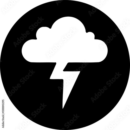 Stylized Weather Icon Depicting Thunderstorm Symbol