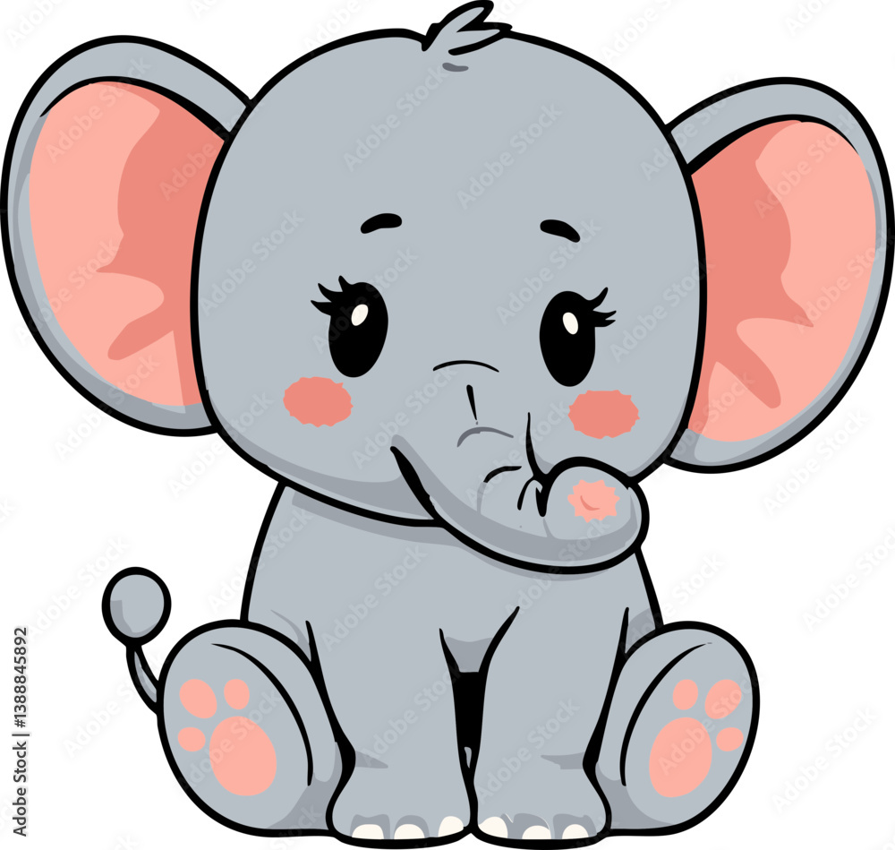 Cute baby elephant sitting Cute baby elephant sitting