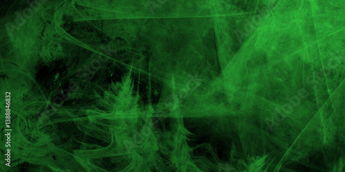 abstract background with green mystical smoke on black .black deep dark green abstract watercolor background .Rough green background with copy space for design. Web banner.
