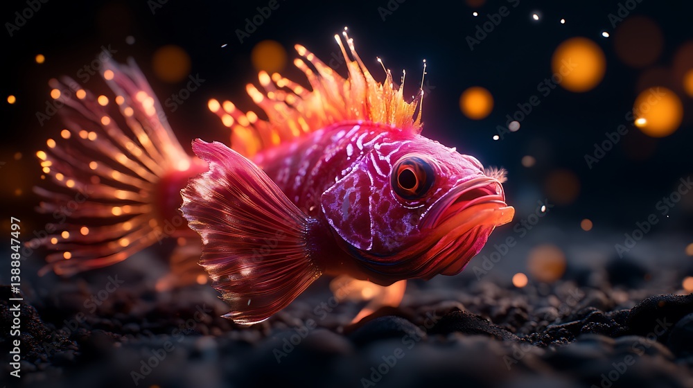 Luminous Firefish Ocean Fantasy Art. Luminous Firefish Ocean Fantasy Art.
