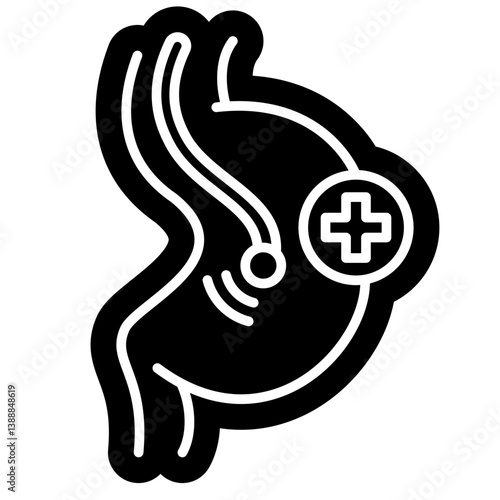 Endoscopy glyph solid