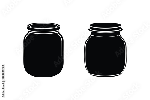Jar icon silhouette on white background