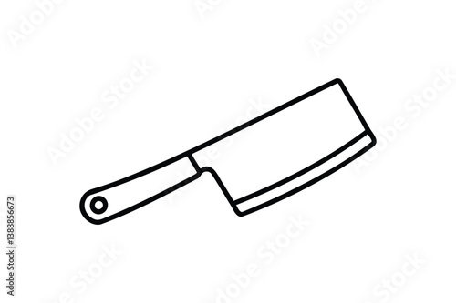Meat cleaver knife icon silhouette on white background