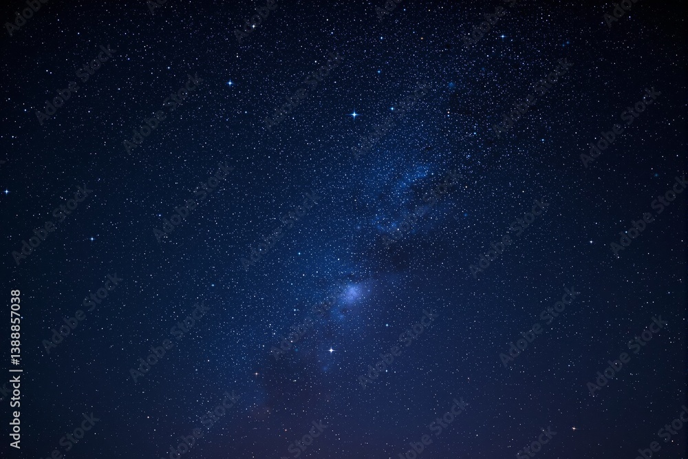 Starry night sky with the Milky Way galaxy visible in deep blue tones. Starry night sky with the Milky Way galaxy visible in deep blue tones.