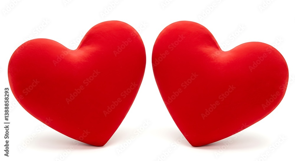 Fototapeta premium Two Red Hearts: A Symbol of Love and Unity AI Generated