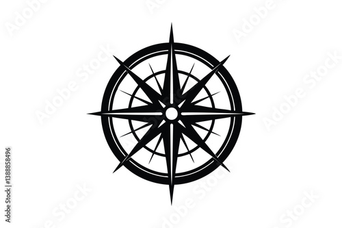 Nautical compasses silhouette