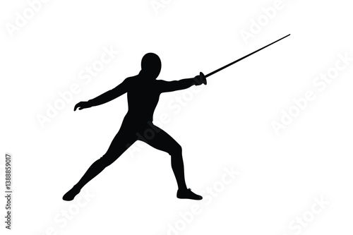 Old Epee icon silhouette on white background