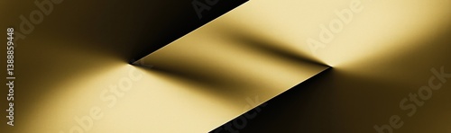 Elegant Abstract Gold Shape with Soft Shadow Play in Minimalist Design