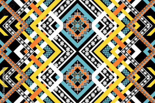 ethnic pattern seamless ,geometric ethnic pattern ,Tribal geometric seamless patterns, ethnic design, hipster backdrop, wallpaper Background, Design curtain, carpet ,fabric ,textile	