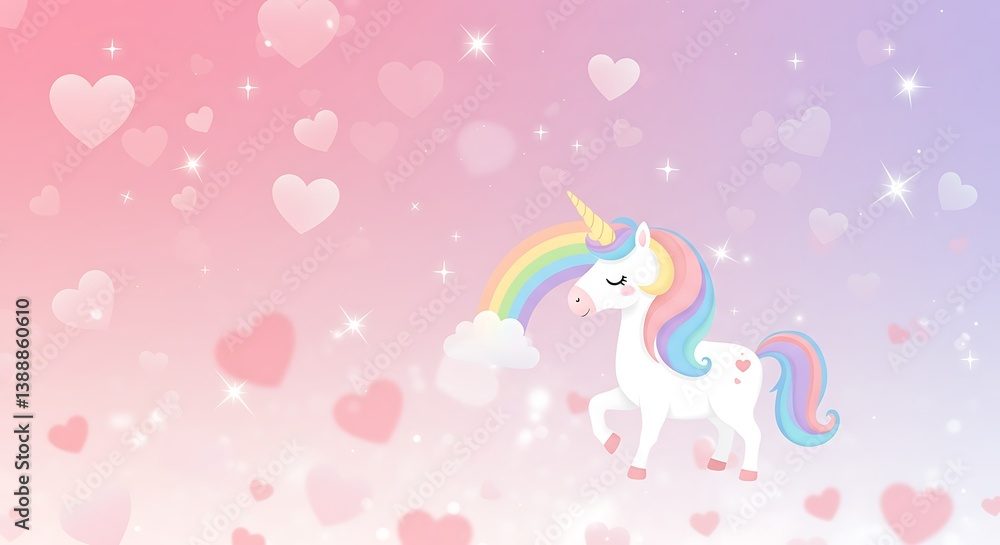 Rainbow Unicorn: Pastel Dreamscape AI Generated Rainbow Unicorn: Pastel Dreamscape AI Generated