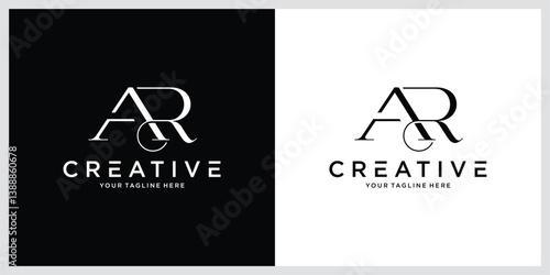 Initial AR or RA Logo Design Vector