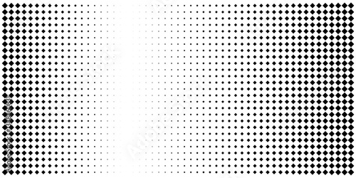 Square dot dissolve pattern background. Diamond pixel primitive liquid matrix. Geometric fade cyber vector abstract gradient. Optical blob texture digital grid. Shape connect disperse halftone mosaic