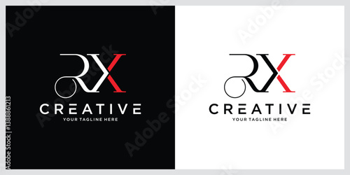 Initial RX or XR letter logo design vector