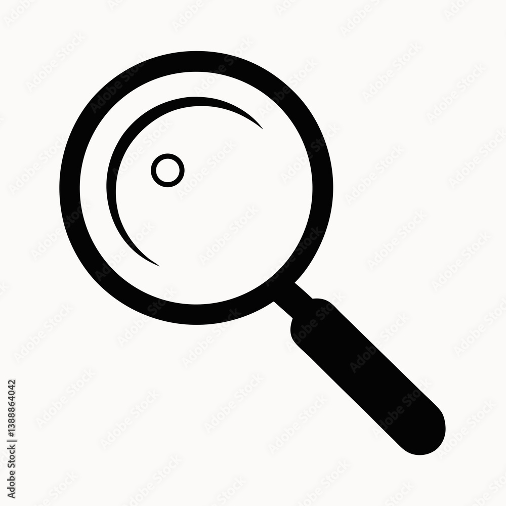 Black And White Magnifying Glass Icon For Search And Discovery Projects Black And White Magnifying Glass Icon For Search And Discovery Projects